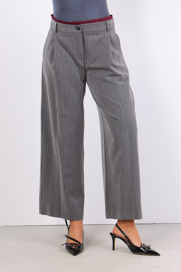 Pantalone Palazzo Gessato Grigio-3