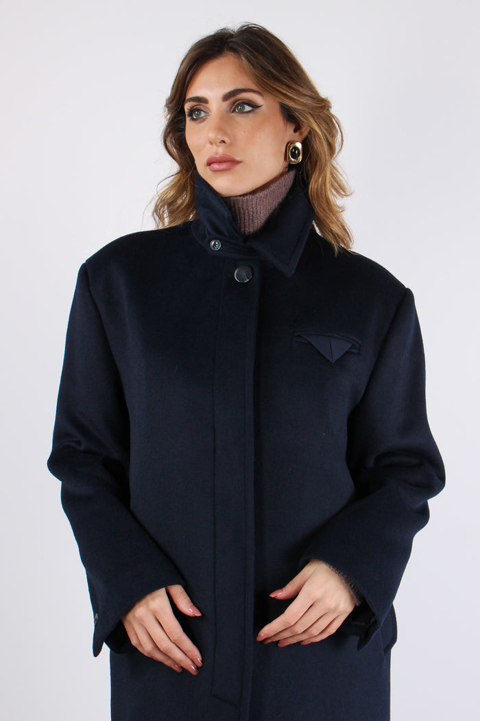 Cappotto Lungo Monopetto Dark Blue-5
