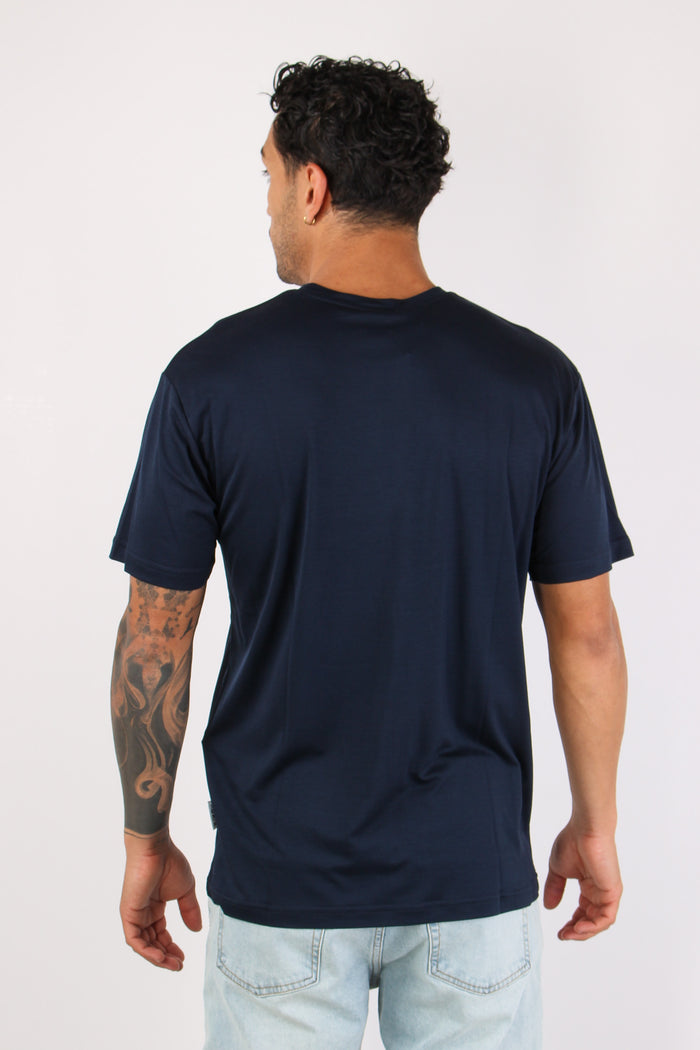 T-shirt Tencel Blu Navy-4