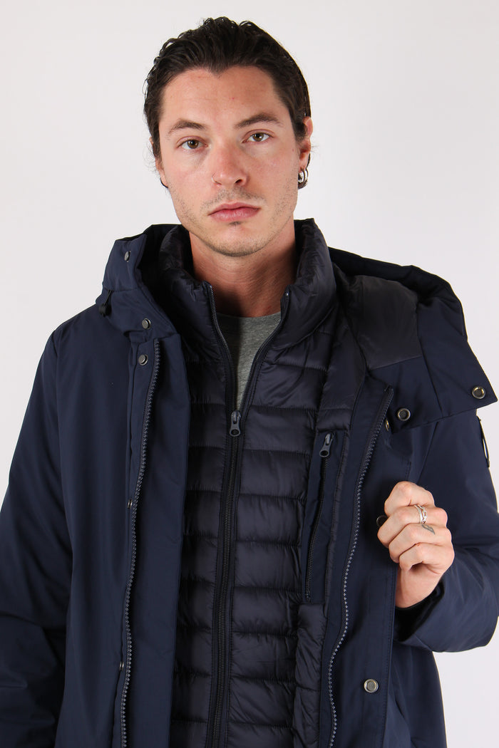 Giubbotto Nylon Liscio Midnight Blue-5