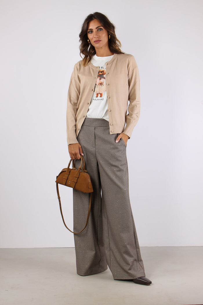 Cardigan Viscosa Cammello-5