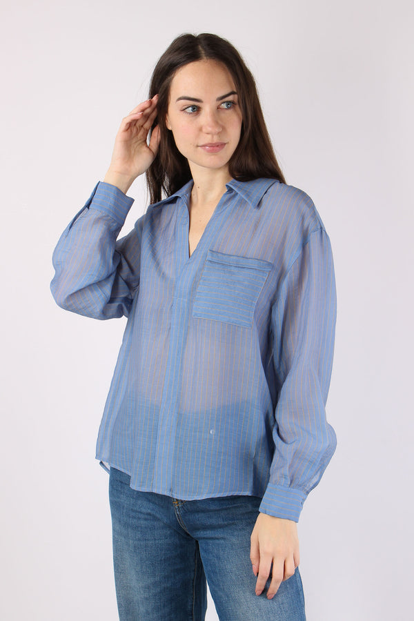 Camicia Mussola Riga Polvere/beige-2
