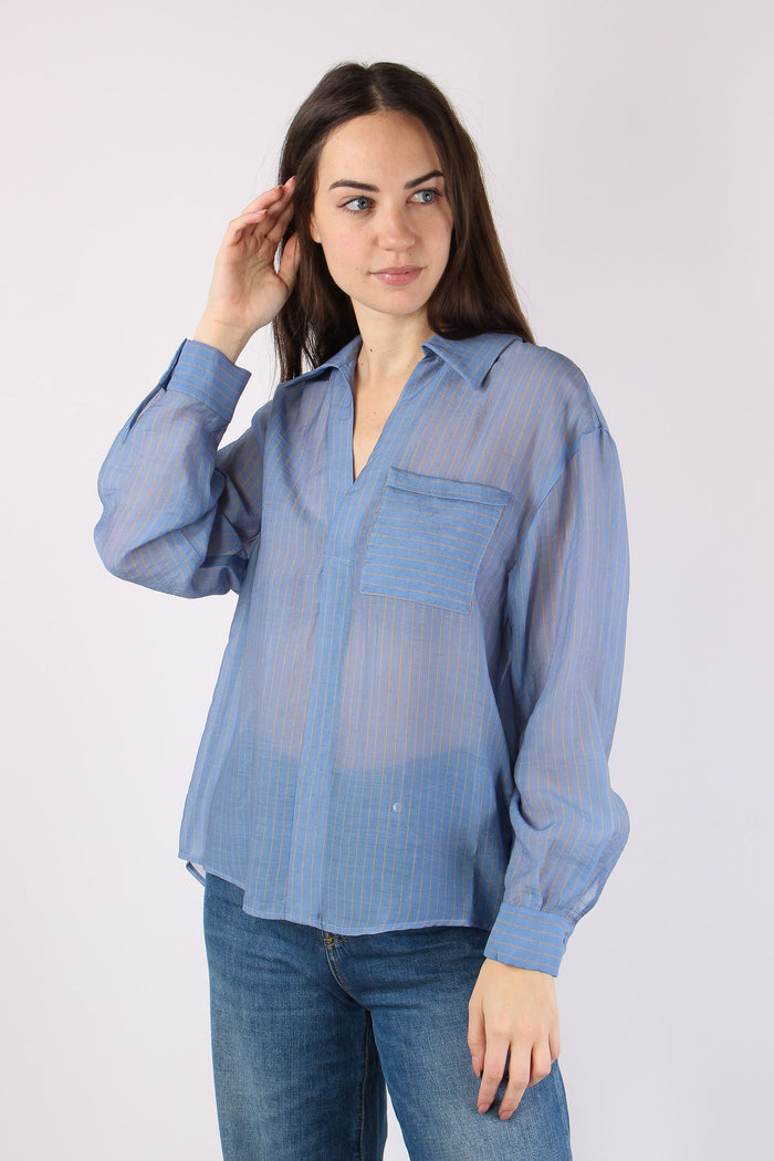Camicia Mussola Riga Polvere/beige-2
