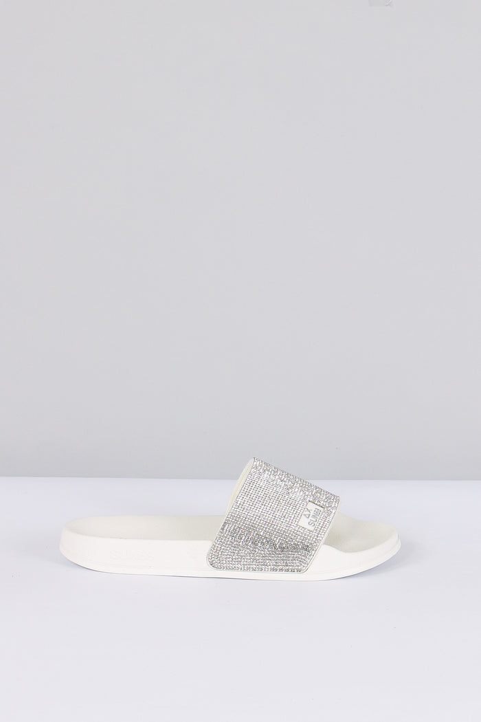 Ciabatta Fascia Strass Bianco