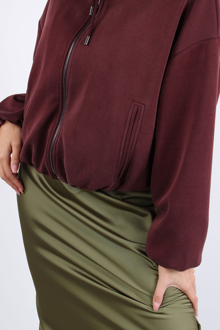 Felpa Modal Fodera Cappuccio Bordeaux-8