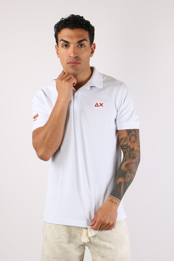 Polo Collo Contrasto Bianco