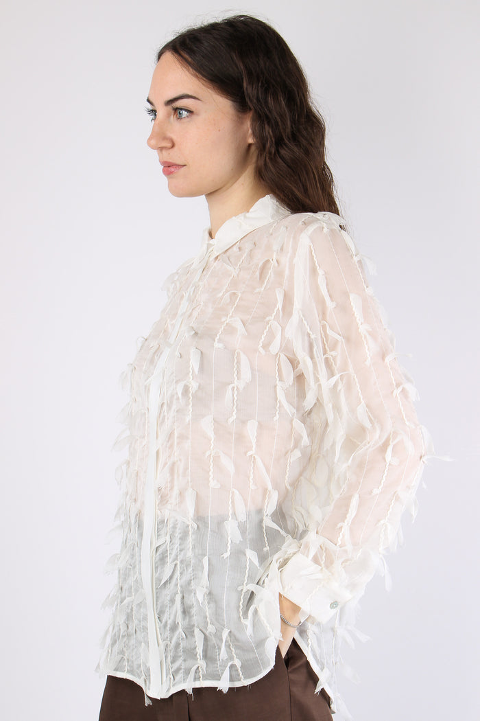 Camicia Georgette Piume Avena-6