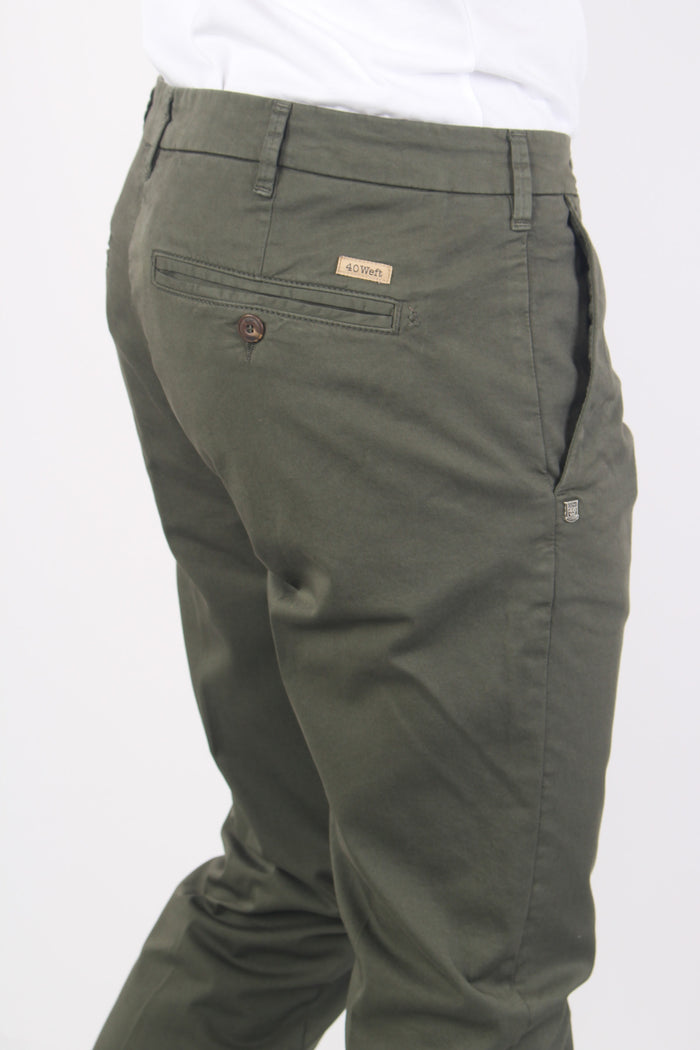 Pantalone Gabardina Basic Verde Militare-6