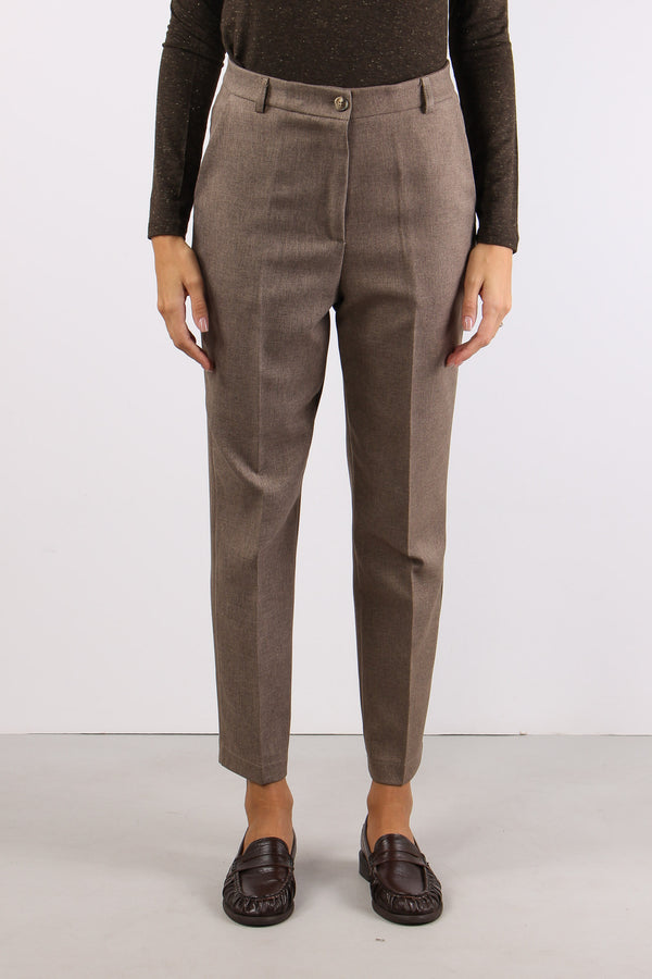 Pantalone Slim Mano Lana Fango-2