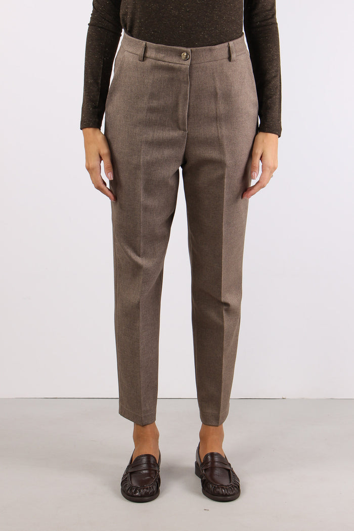 Pantalone Slim Mano Lana Fango-2