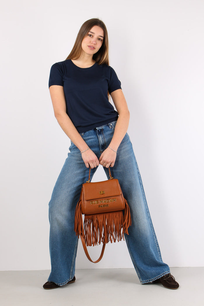 Maglia Girocollo M/m Viscosa Blu