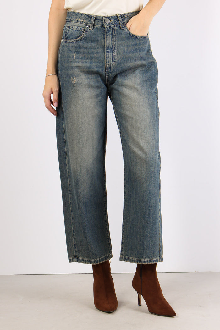 Denim Palazzo Lavaggio Te Blu Denim-3