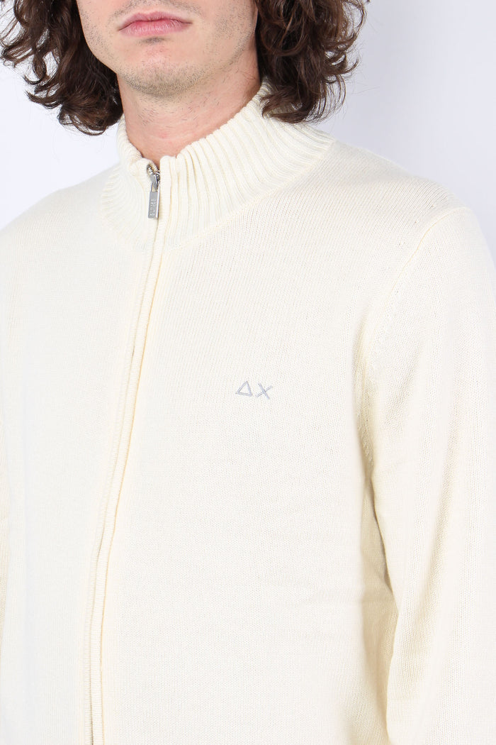 Maglia Lana Full Zip Bianco-6