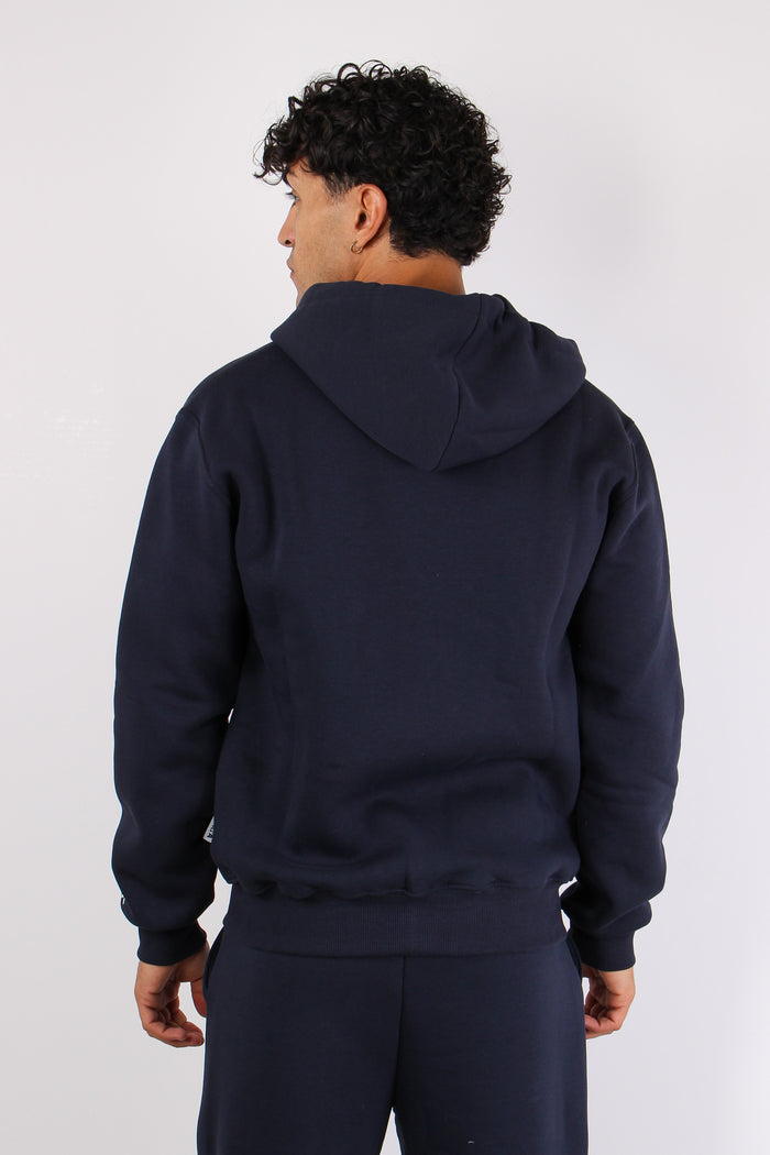 Felpa Full Zip Cappuccio Logo Blu-5