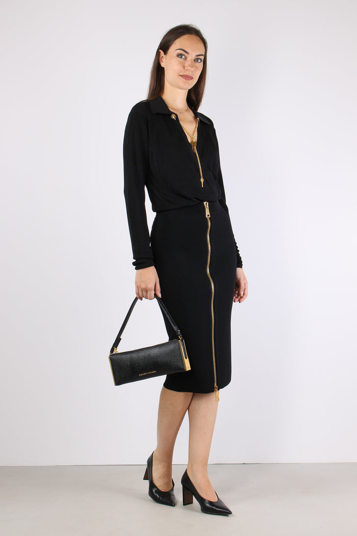 Lounguette Maglia Maxi Zip Nero-5