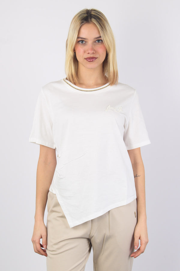 T-shirt Collo Lurexx Arriccio Light Ivory-2
