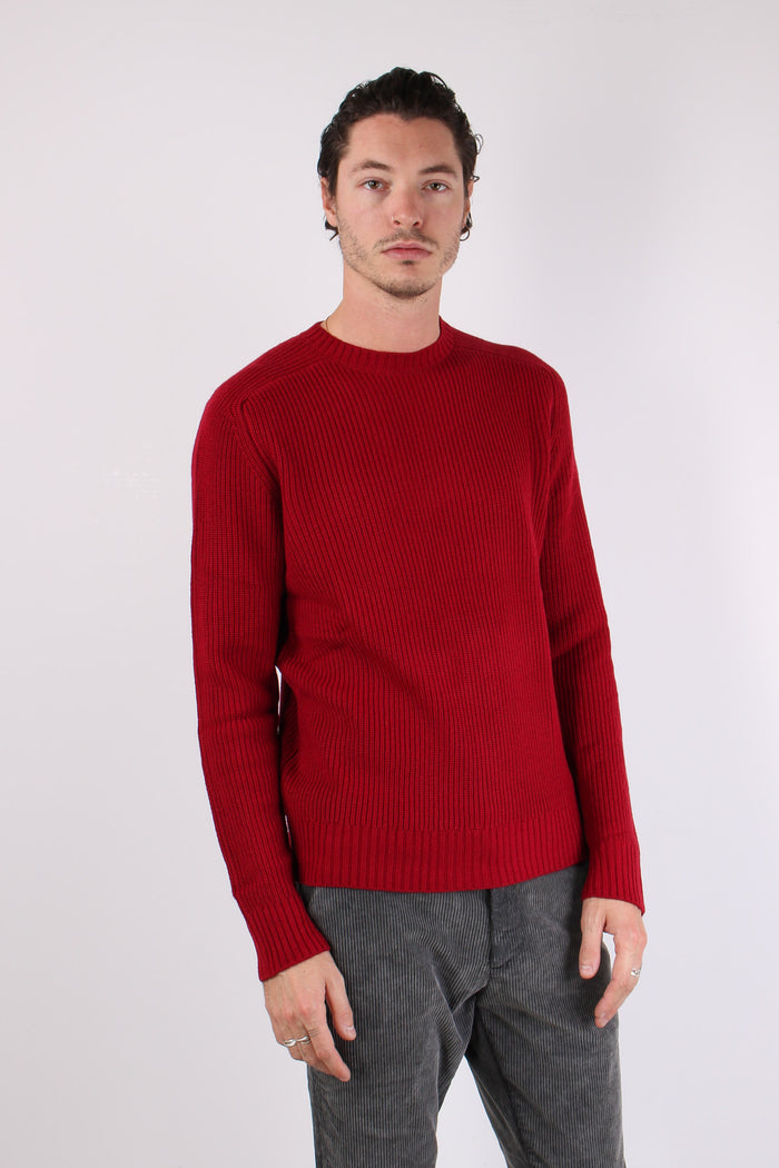 Maglia Giroccolo Misto Lana Burgundy Red-6