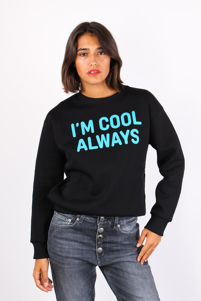 Felpa Ricamo Im Cool Always Nero/azzurro-10