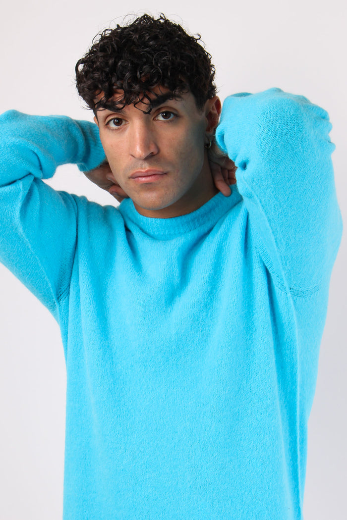 Maglia Girocollo Misto Alpaca Turchese-7