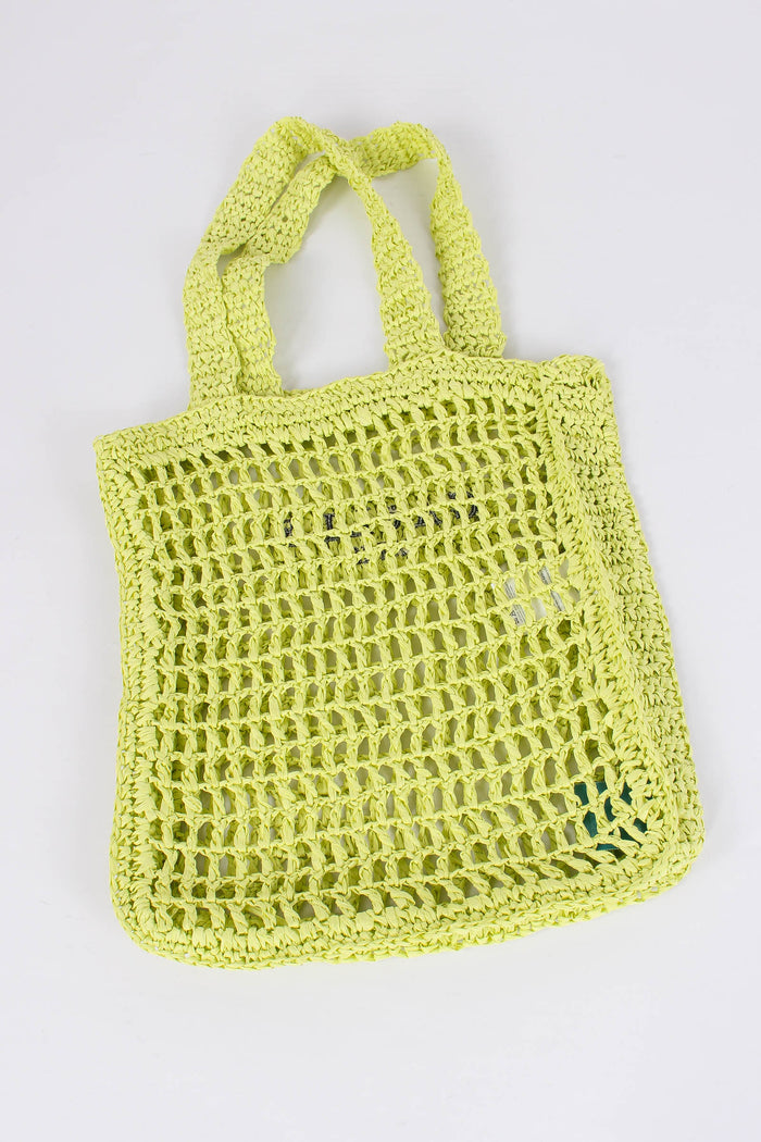 Shopping Rafia Logo Ricamo Lime-4