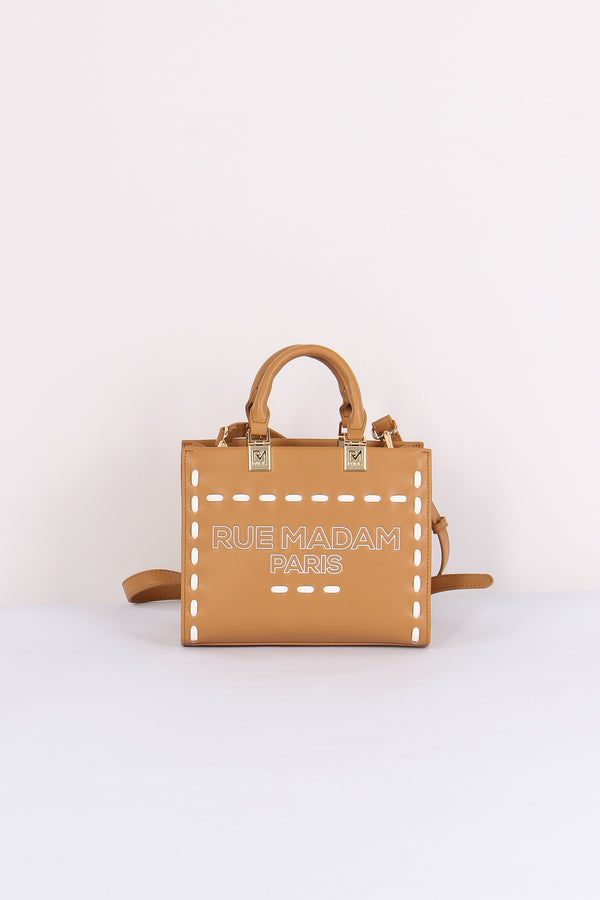Shopping Mini Rigida Impunture Cognac