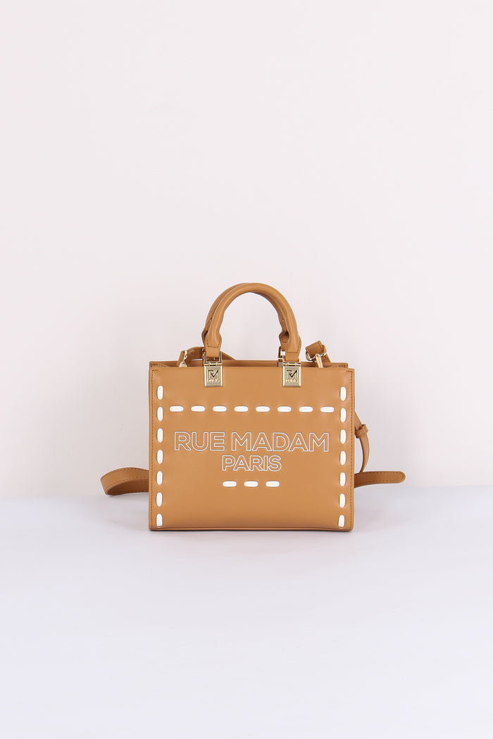 Shopping Mini Rigida Impunture Cognac