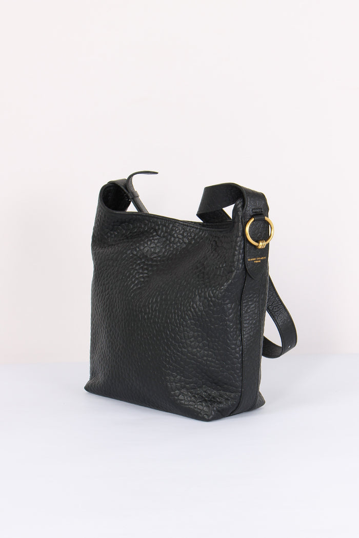 Carla Hobo Tracolla Pelle Martellata Nero-2