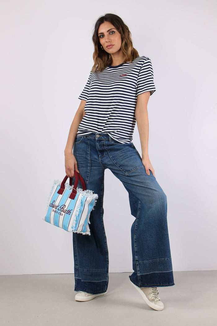 T-shirt Riga Logo Bianco/blu-5