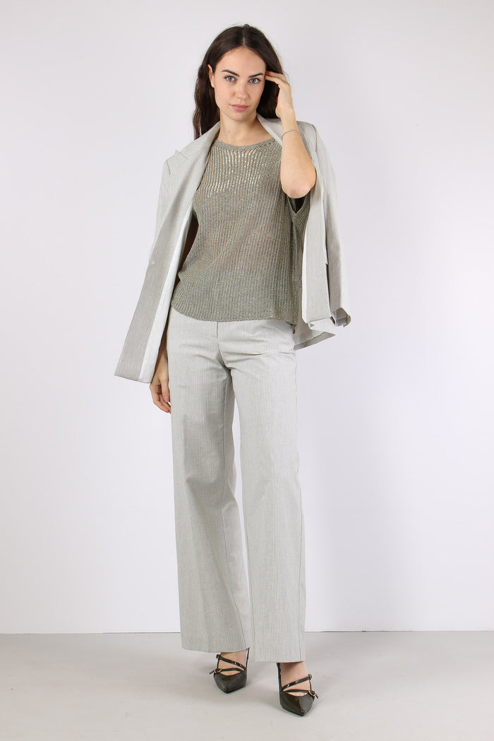 Maglia Smanicata Lurex Cenere-3