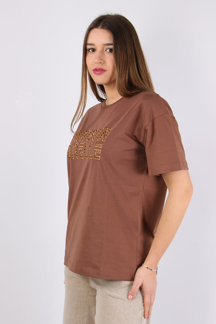 T-shirt Ricamo Maison Gaelle Moka-3