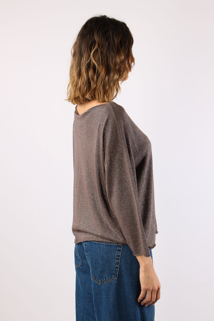 Maglia Scavo Barca Lurex Cioccolato-6