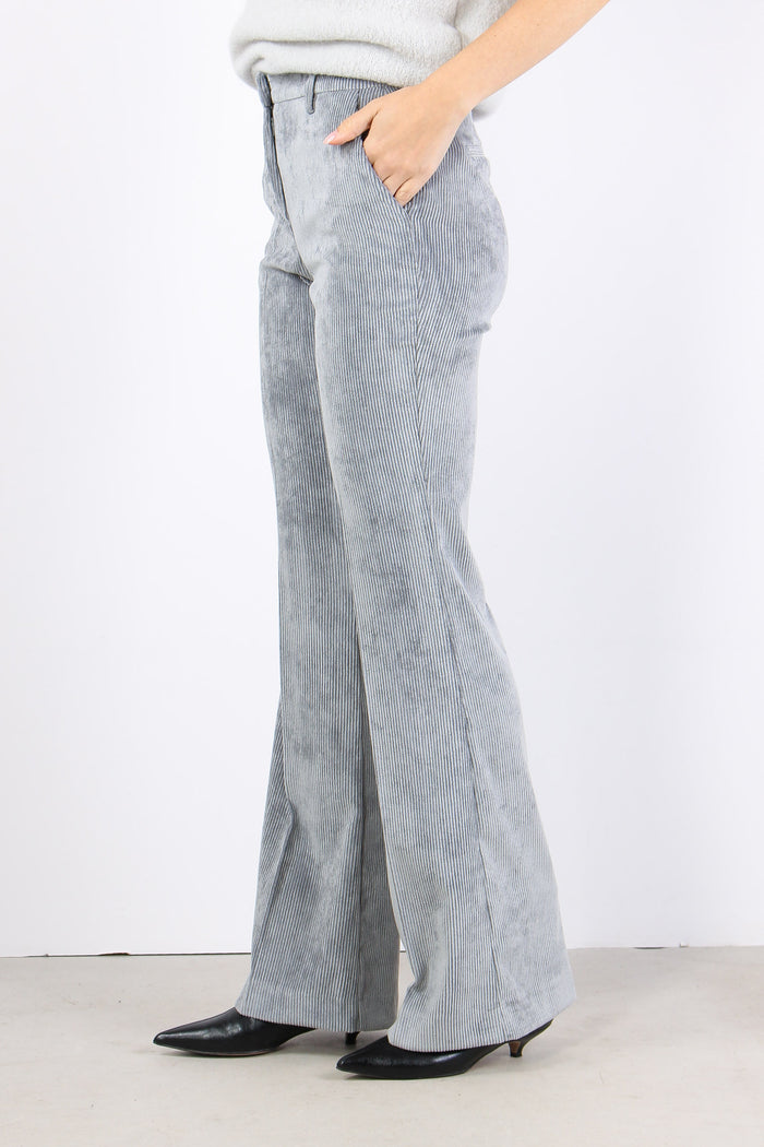 Pantalone Flare Velluto Nebbia-6