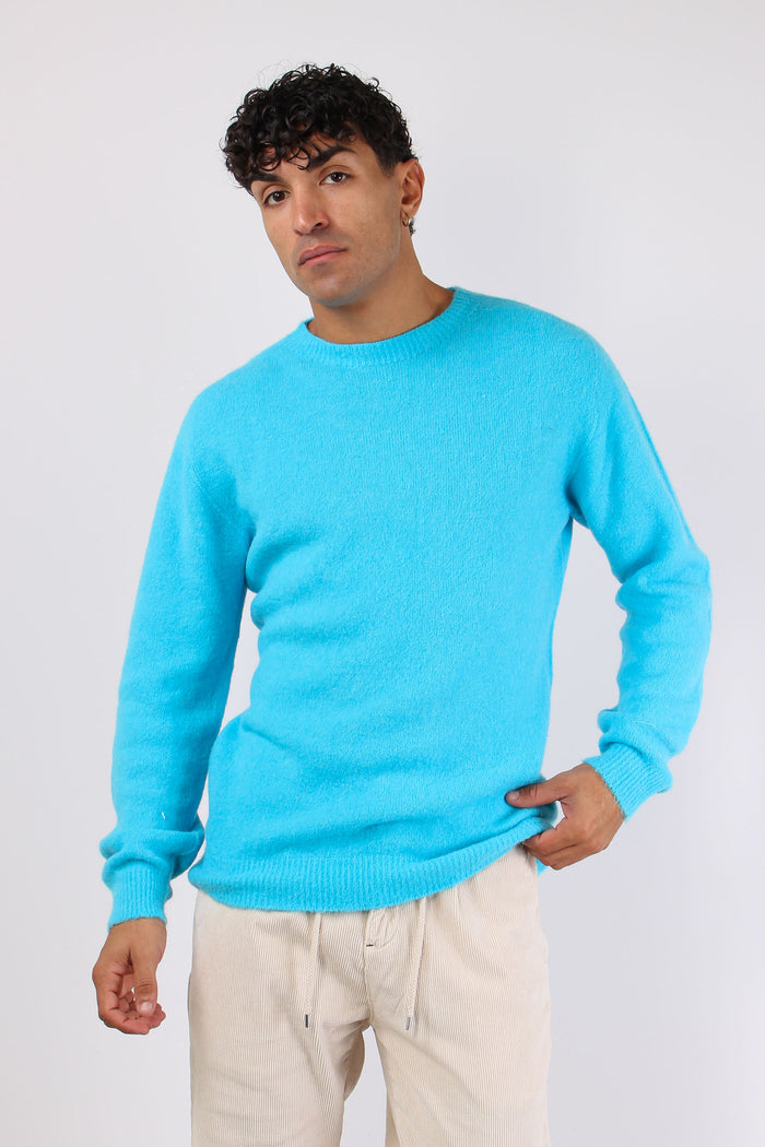 Maglia Girocollo Misto Alpaca Turchese-3