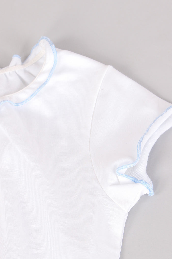 T-shirt Profilo Contrasto Azzurro-5