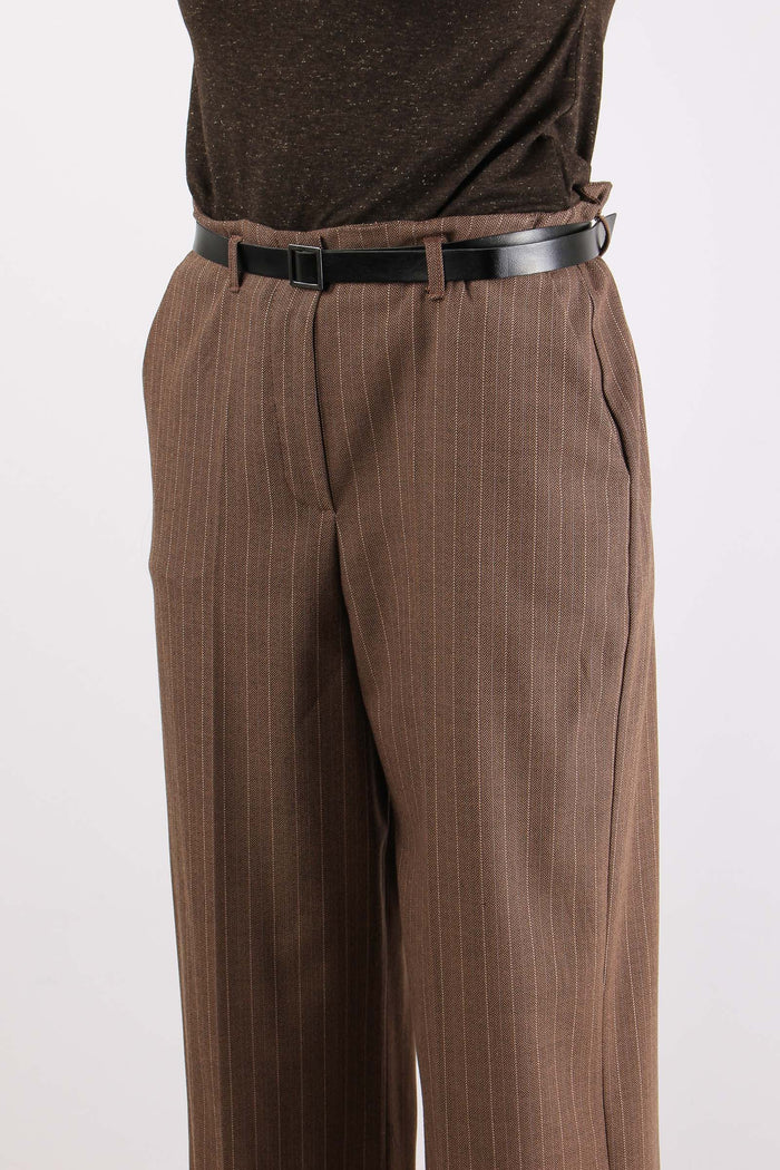 Pantalone Cropped Risvolto Ges Tabacco-7