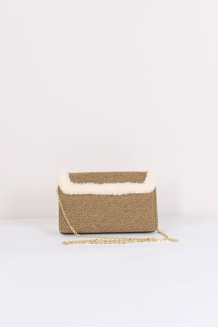 Tracolla Ecopelliccia Cuoio/panna-3