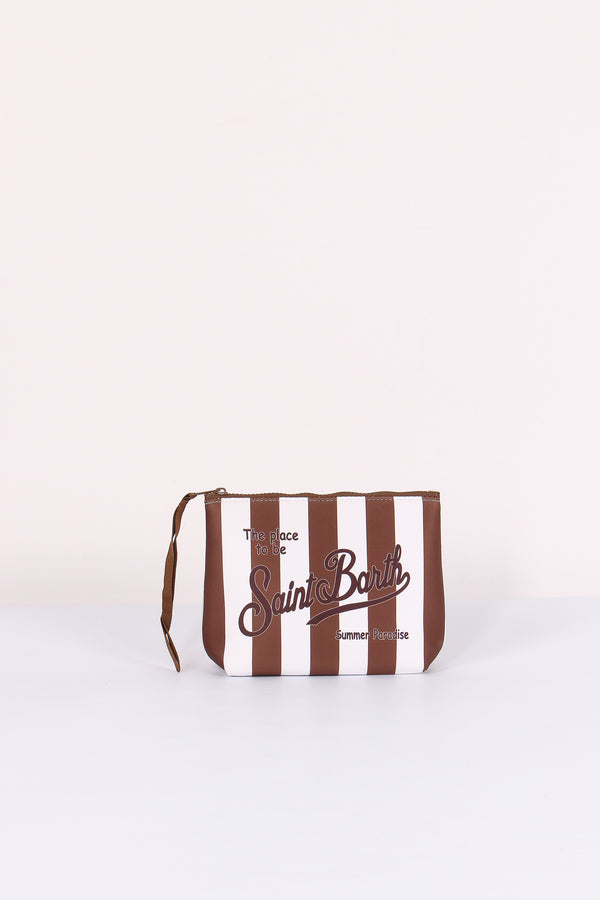 Aline Pochette Righe Moro/bianco