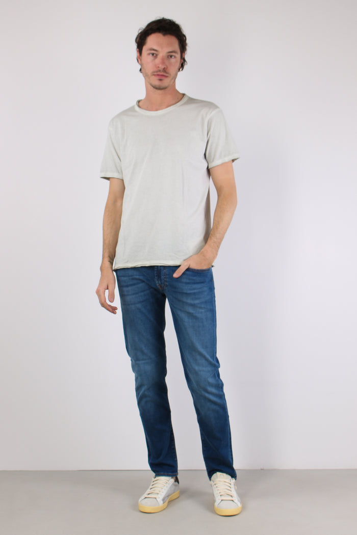 T-shirt Cotone Taglio Vivo Grey Faded-2