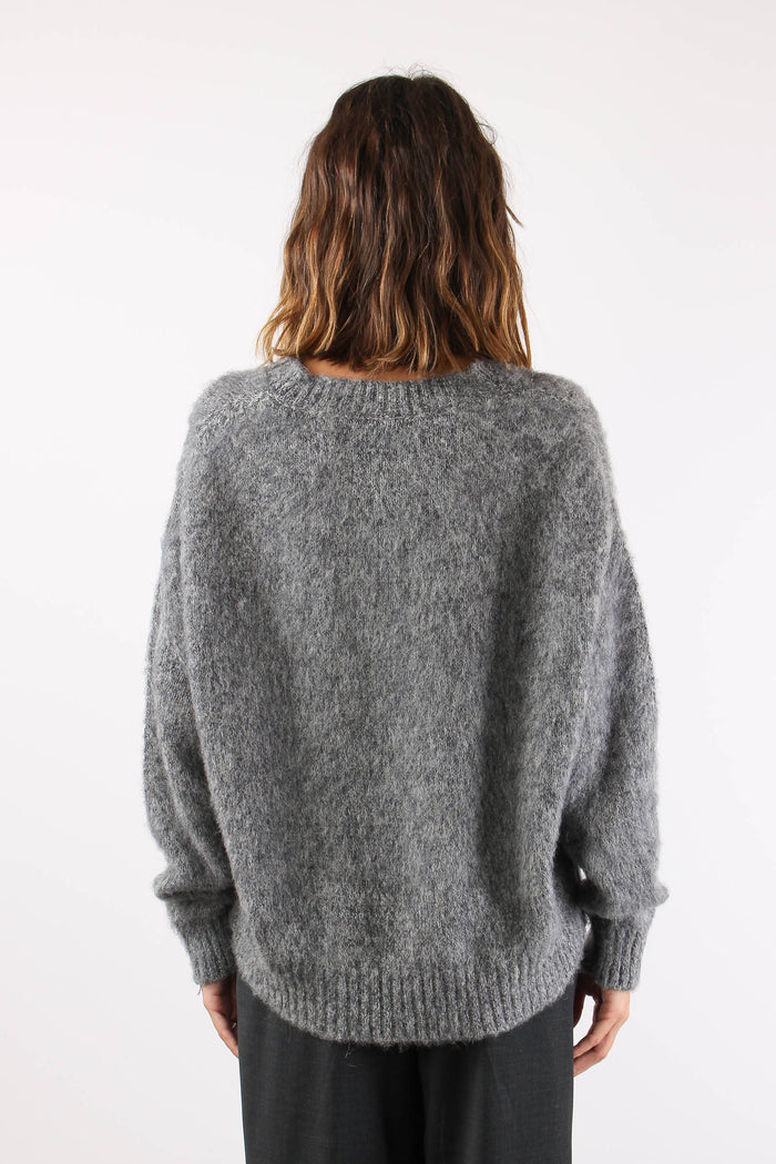 Maglia Mohair Puntinata Grey-5