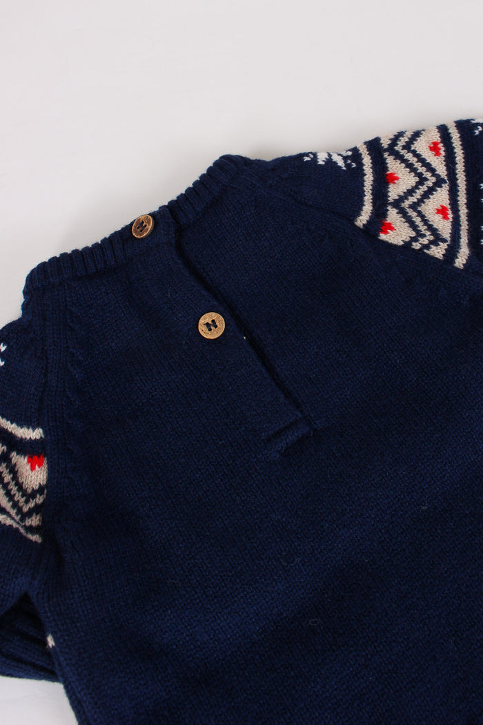 Pullover Fantasia Norvegese Blu/latte/beige-6