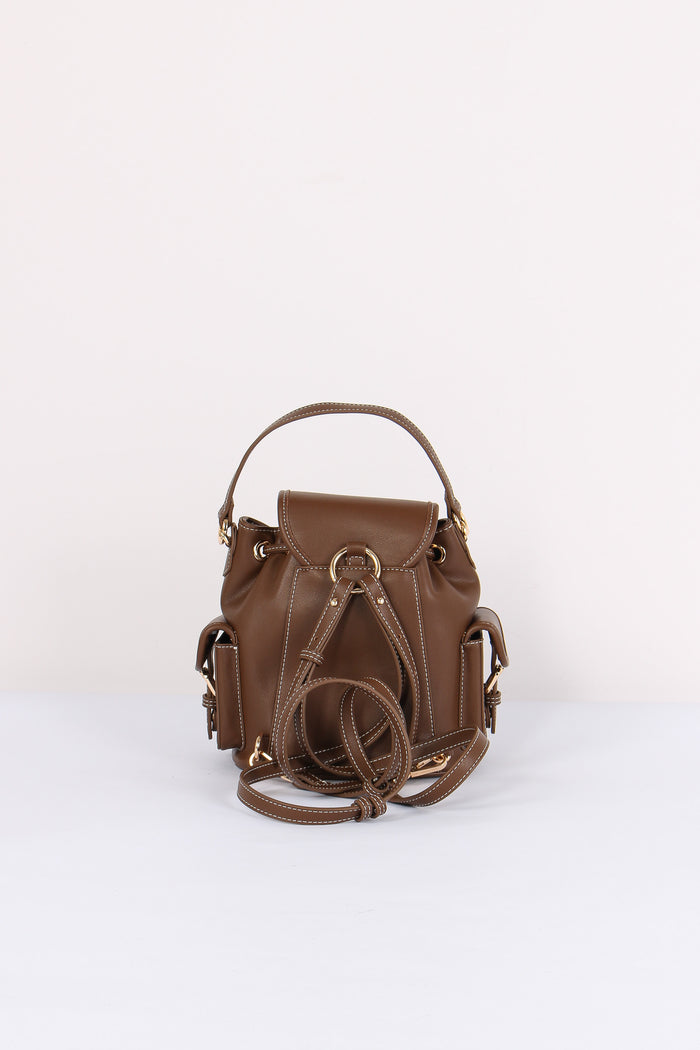 Zaino Logo Multi Tasche Brown-3