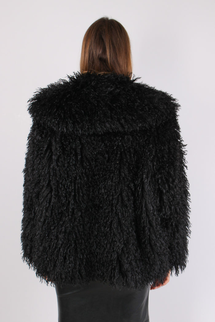 Ecopelliccia Mongolia Corta Black-5