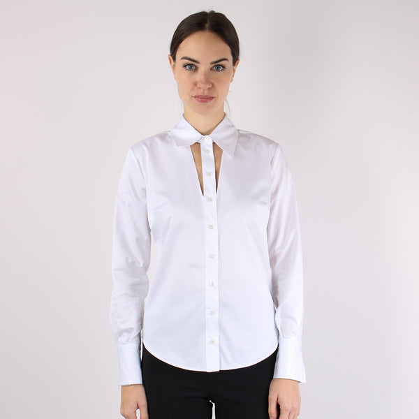 Camicia Regular Taglia Cut Out Bianco-2