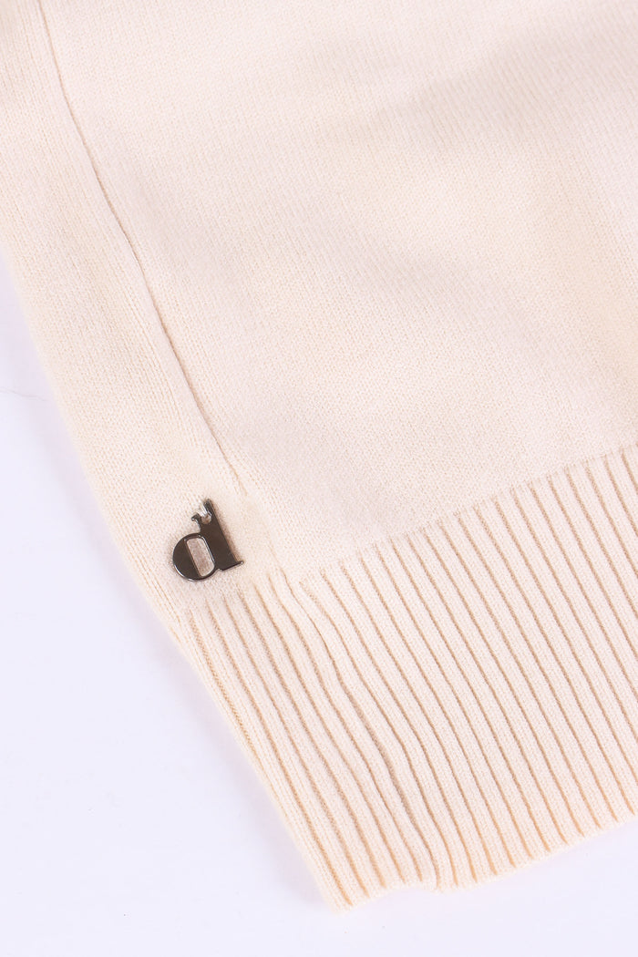 Pullover Cappuccio Lana Battut Beige-5