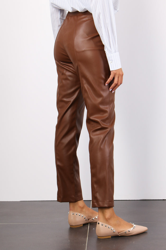 Pantalone Ecopelle Lather Brown-6