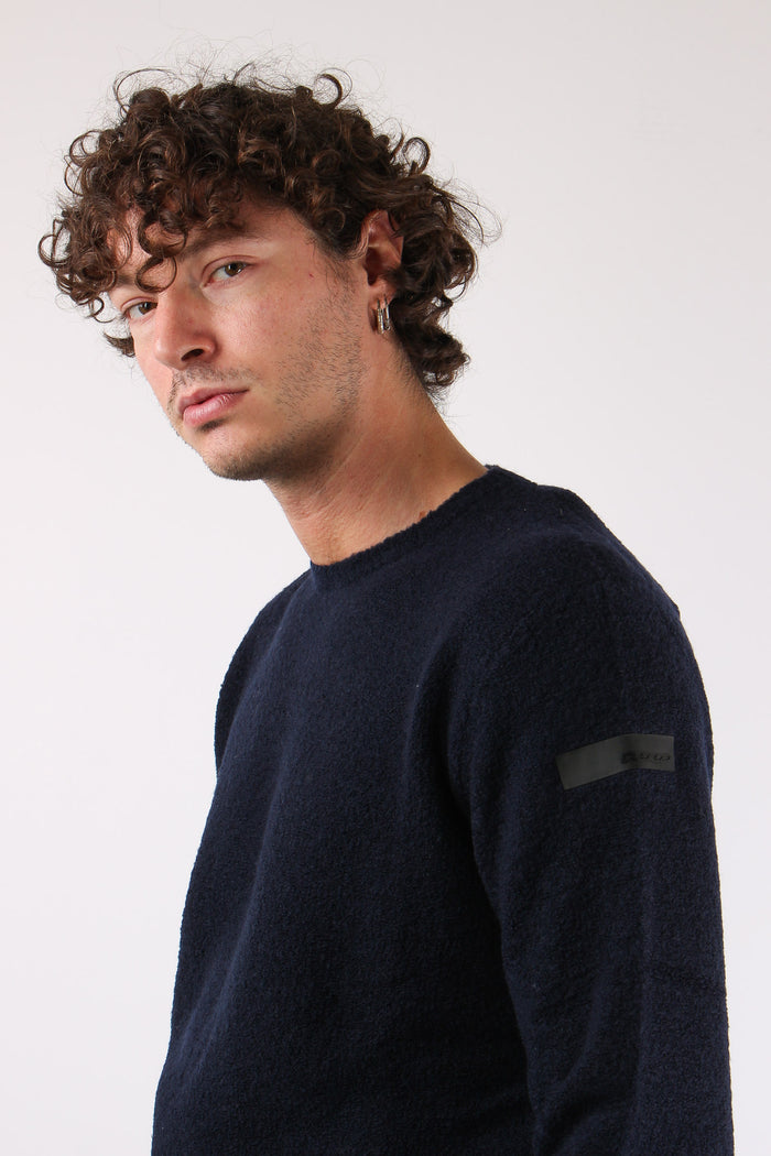 Girocollo Lana Boucle Blue Black-7