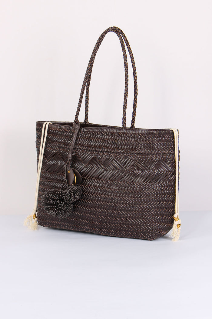 Paloma Shopping Pelle Intrecci Choco-2