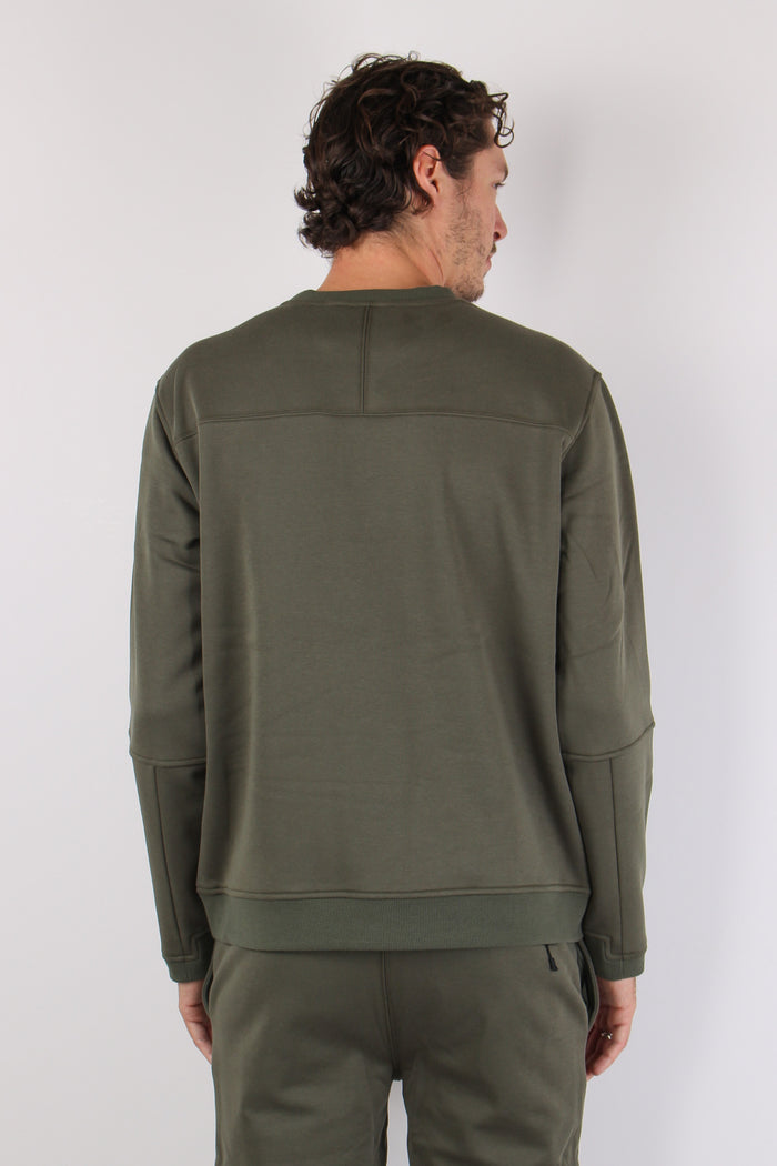 Felpa Girocollo Cotone Green Blackish-5