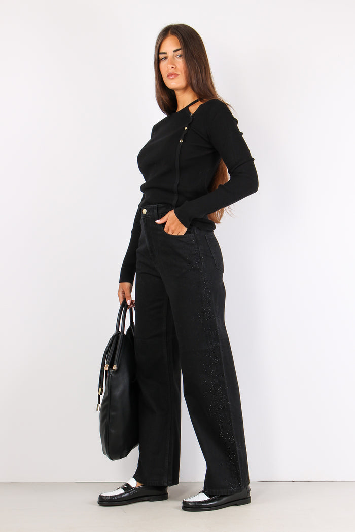 Kelinia Denim Gamba Larga Stra Nero-5