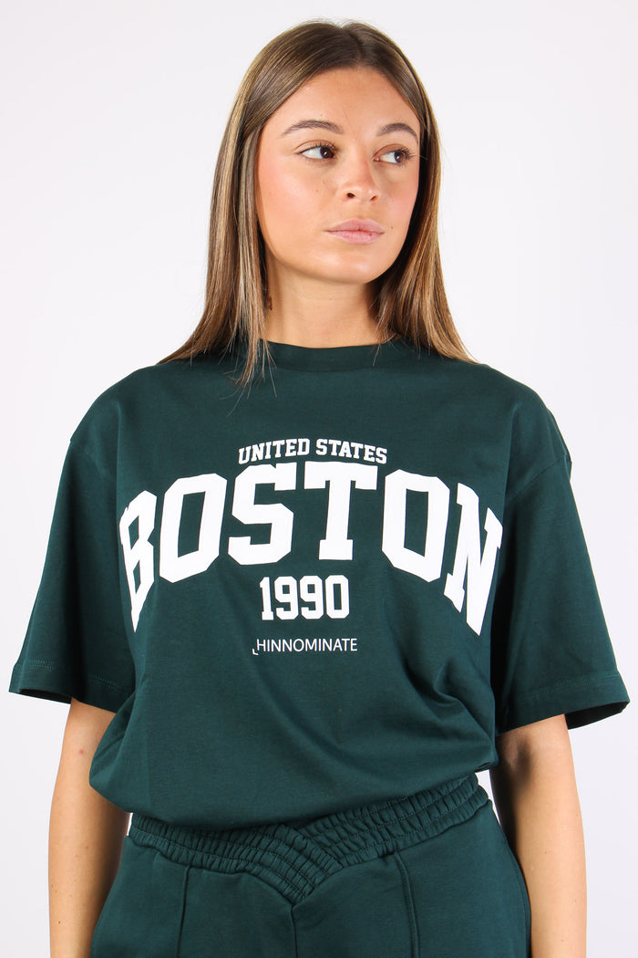 T-shirt Over Boston Verde Bosco-6